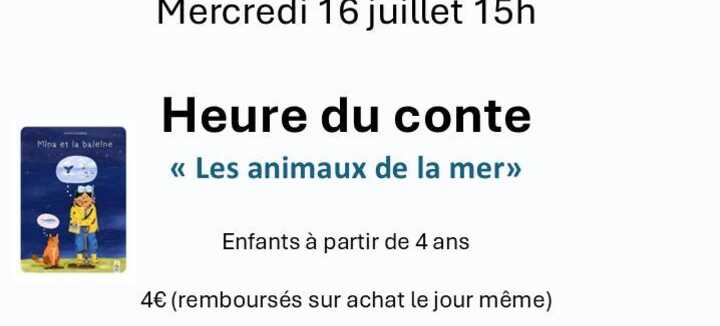 Heure du conte : "Les animaux de la mer" Heure du conte : "Les animaux de la mer"