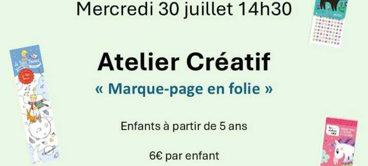 Atelier créatif : Création de marque-pages Atelier créatif : Création de marque-pages