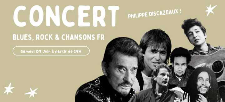Concert par Philippe Discazeaux (blues-rock) - Tchou Tchou Quiberon Concert par Philippe Discazeaux (blues-rock) - Tchou Tchou Quiberon