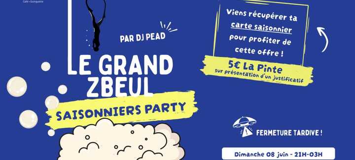 Le Grand Zbeul - Saisonniers party - DJ set - Tchou Tchou Quiberon Le Grand Zbeul - Saisonniers party - DJ set - Tchou Tchou Quiberon