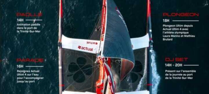 Célébration de l'arrivée de l'Ultim Actual 4 à son port d'attache