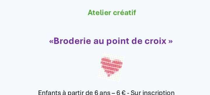 Atelier créatif: «Broderie au point de croix »