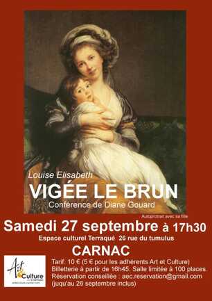 Conférence sur Louise Elisabeth Vigée-Lebrun avec Diane Gouard.