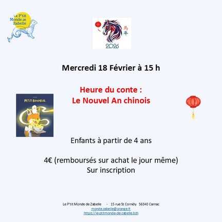 18 février - heure du conte Nouvel an chinois - 