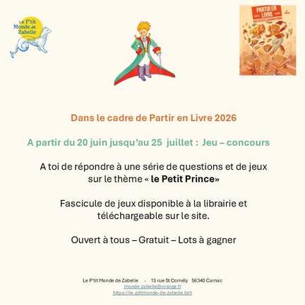 jeu concours Petit Prince